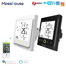 Moeshouse Controlador de temperatura de termostato inteligente WiFi para agua/calefacción eléctrica de suelo Agua/caldera de Gas funciona con Alexa Google Home