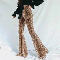 the new womens dress in spring and summer 2022 hot leopard ms horn sweatpants fashion and personality flare pants