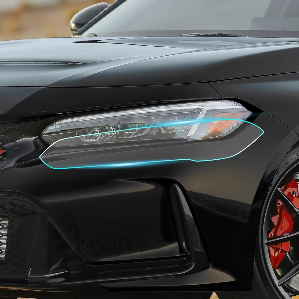 Фото Для Honda Civic Type R 2023 2024, пленка для автомобильных фар, ТПУ, PPF, прозрачная защитная пленка, аксессуары для столба заднего вида A B №3