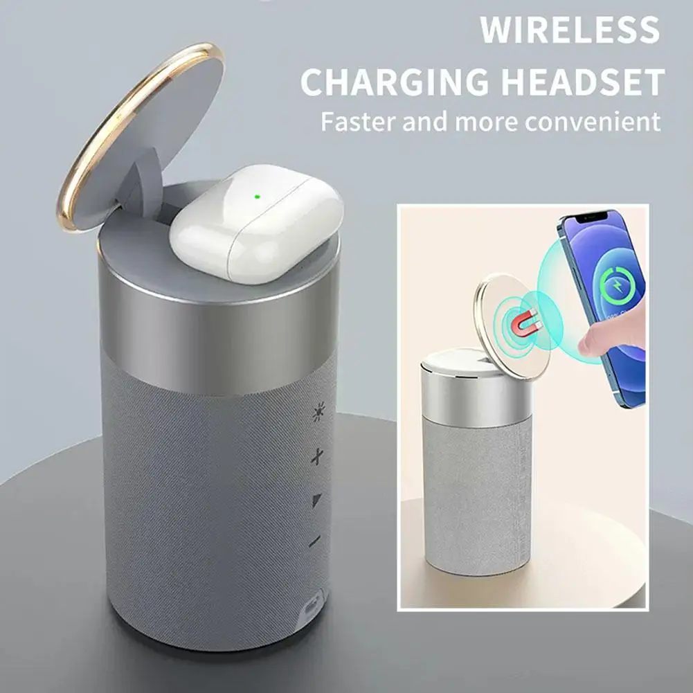 

4-in-1 Earphone Wireless Charging Audio Magnetic Wireless Speaker Wireless Speaker Wireless Charger Mini Bluetooth Speaker N8W4