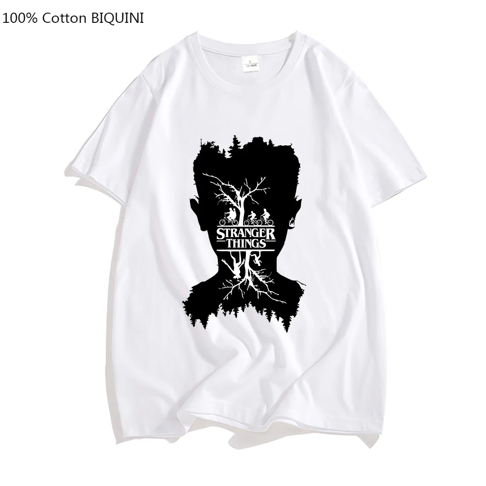

Stranger Things UPSIDE DOWN Print T-shirt Mens T Shirt Tops Male/Female Harajuku Streetwear 100% Cotton Tshirt Short Sleeve Tee