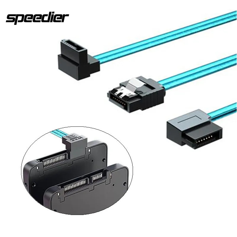 

Elbow SATA 3.0 Hard Drive Data Cable SATA3 6Gbps Fast Charge Cord DIY Straight Up Down Left Right Angled For HDD Hard Drive Disk