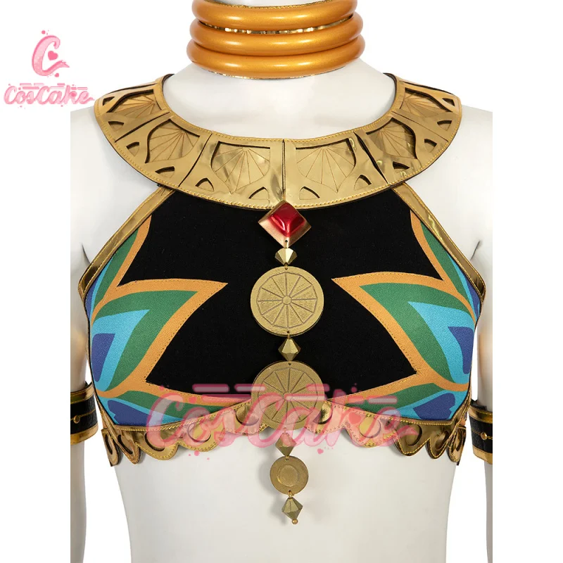 Новая юбка для косплея Riju костюм Зельды комплект из ожерелья топа и юбки легенды