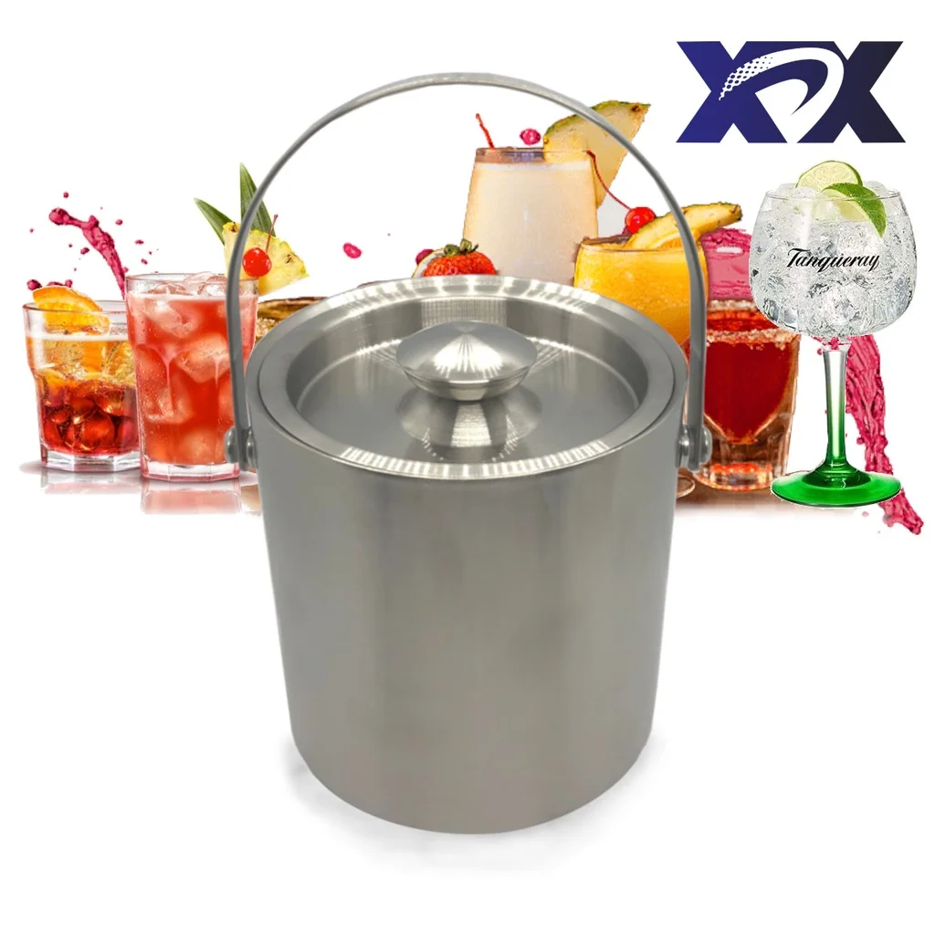 

2L Stainless Steel Double Insulation Thermal Ice Bucket with Lid Sealing