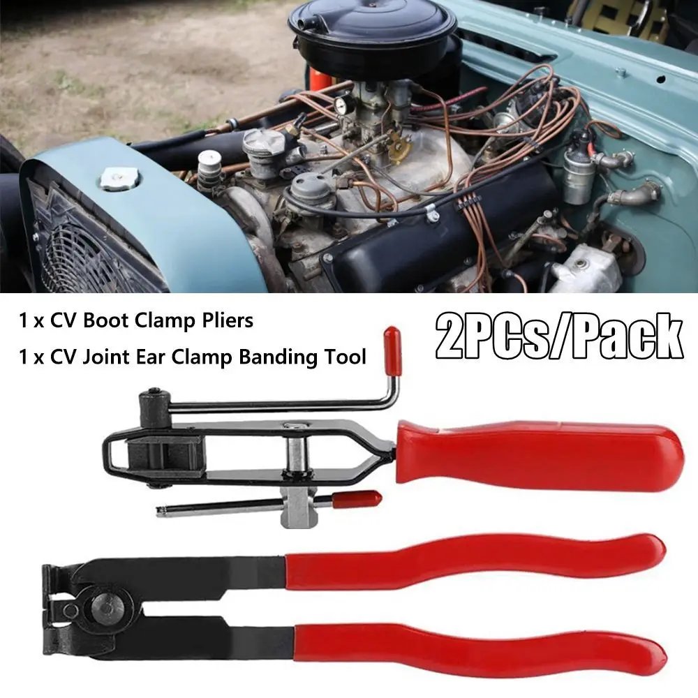 

Tools CV Joint Banding Tool Crimps and Flattens Clamps for Ear-type Hose Clips CV Joint Ear Clamp Banding Tool Set