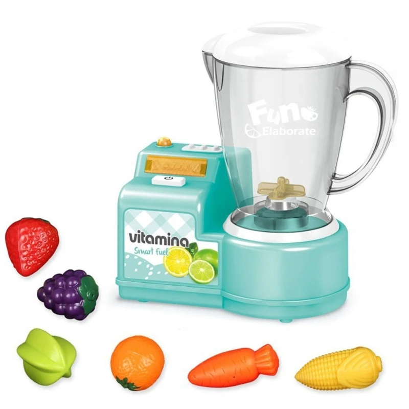 

Kids Blender Toy Kitchen Appliances Food Accessories Set Pretend Playing with Light Sound Toddler Toy for Girls Boys