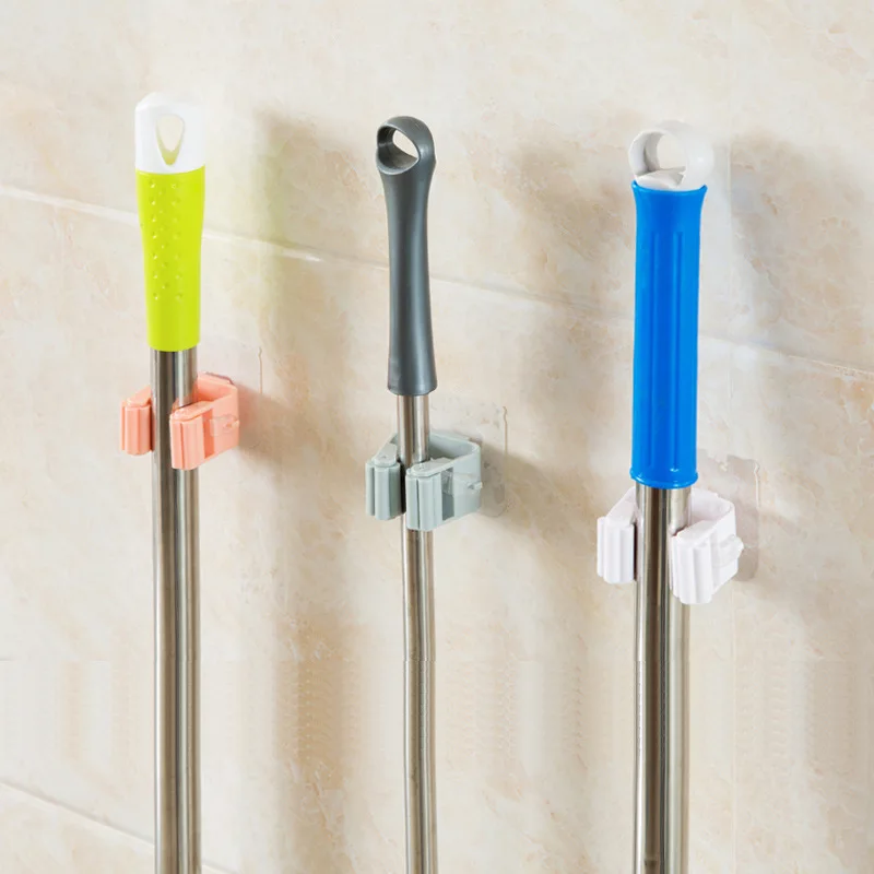 

1pc Wall Mounted Mop Hooks Wall Organizer Holder Kitchen Brush Broom Hanger Home Bathroom Storage Tool Household Hooks 2022 New