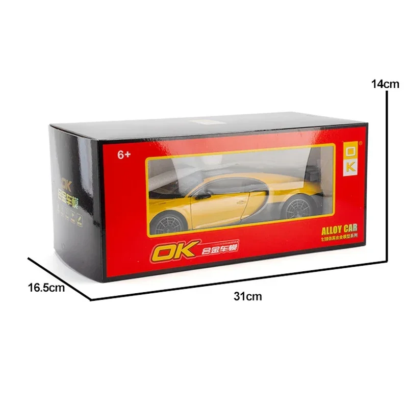 1:18 Модель суперкара Bugatti Chiron цанговый высокая имитация звука и света литая под