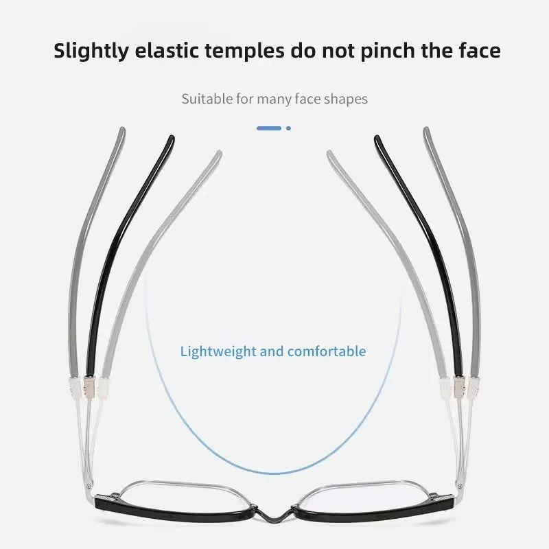 Очки для чтения в металлической полуоправе мужчин и женщин Модные прозрачные