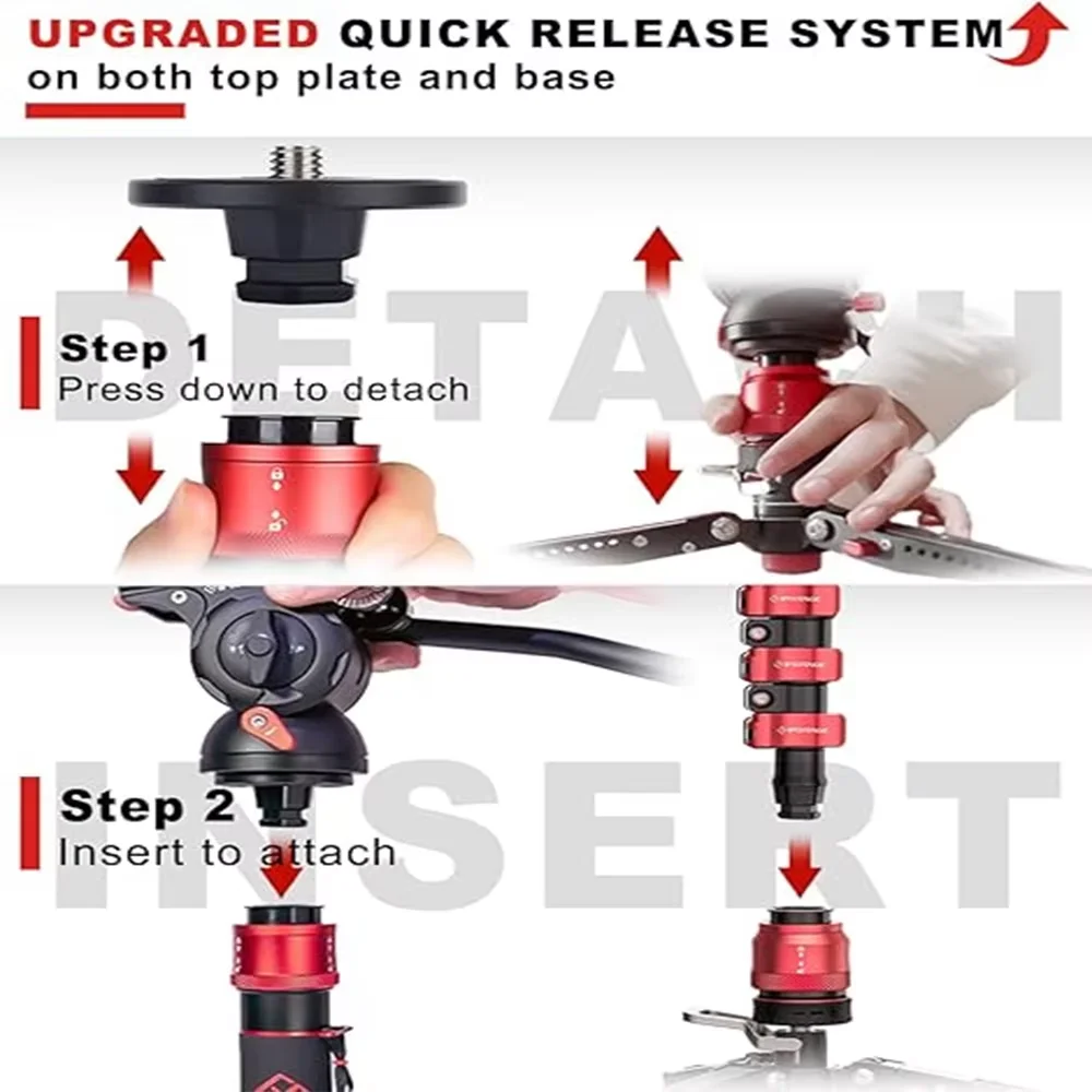 Монопод IFOOTAGE Cobra 3 A150S-III монопод для подъемной камеры в одно касание с педалью