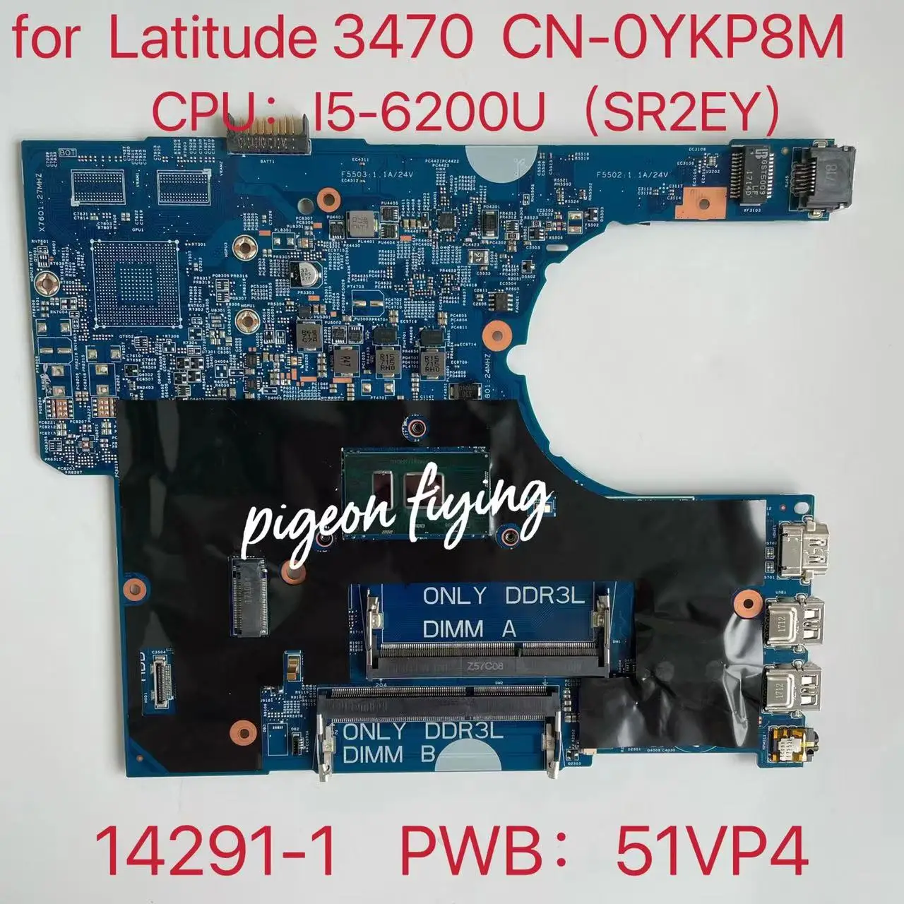 

Материнская плата для ноутбука DELL Latitude 3470 14291-1, материнская плата CN-0YKP8M 0YKP8M с SR2EY I5-6200U DDR3 100%, хорошо работает