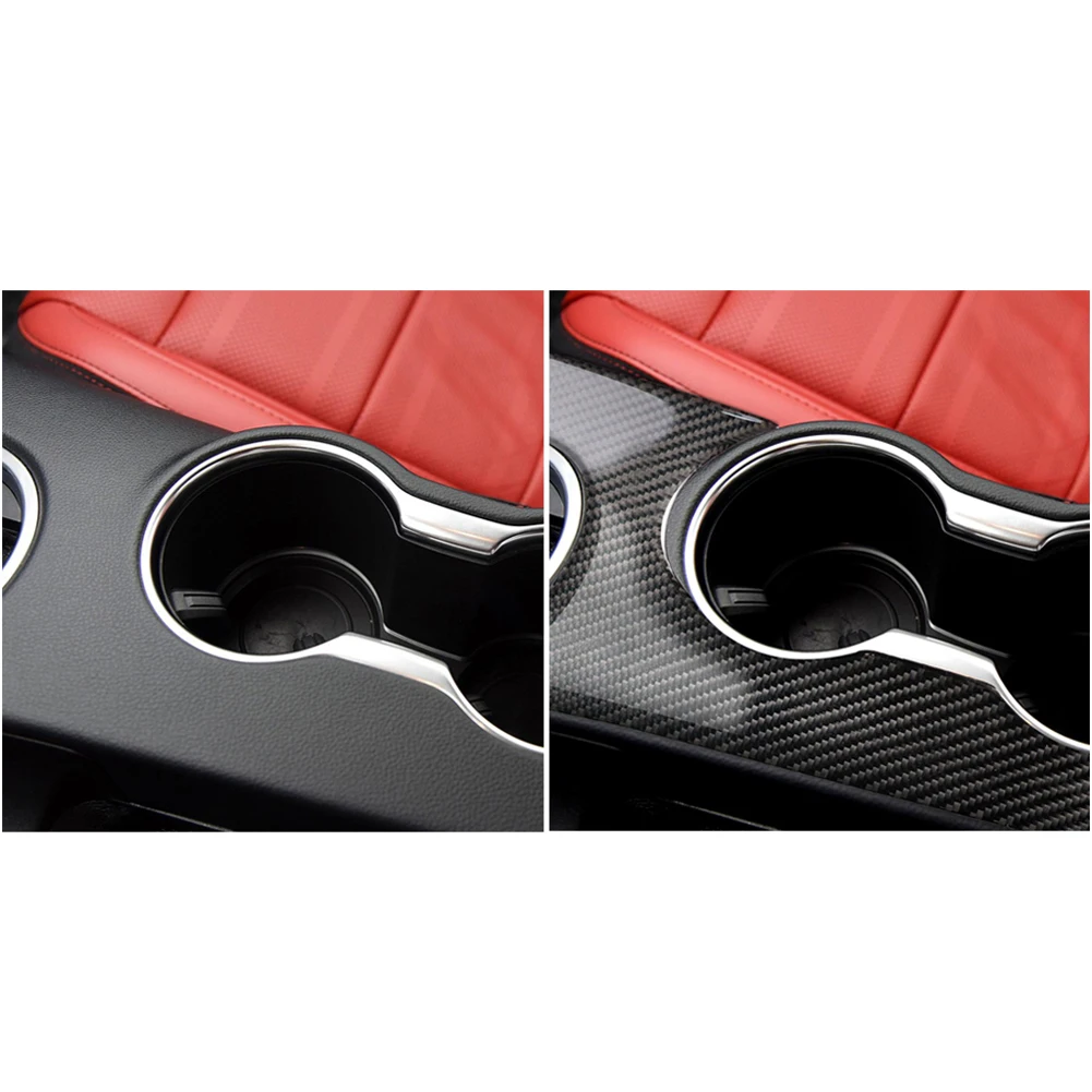 

Gear Panel Decor Sticker Black Car Accessories Carbon Fiber Epoxy Coated Replacement 1 Pc For Ford Mustang 2015-Up