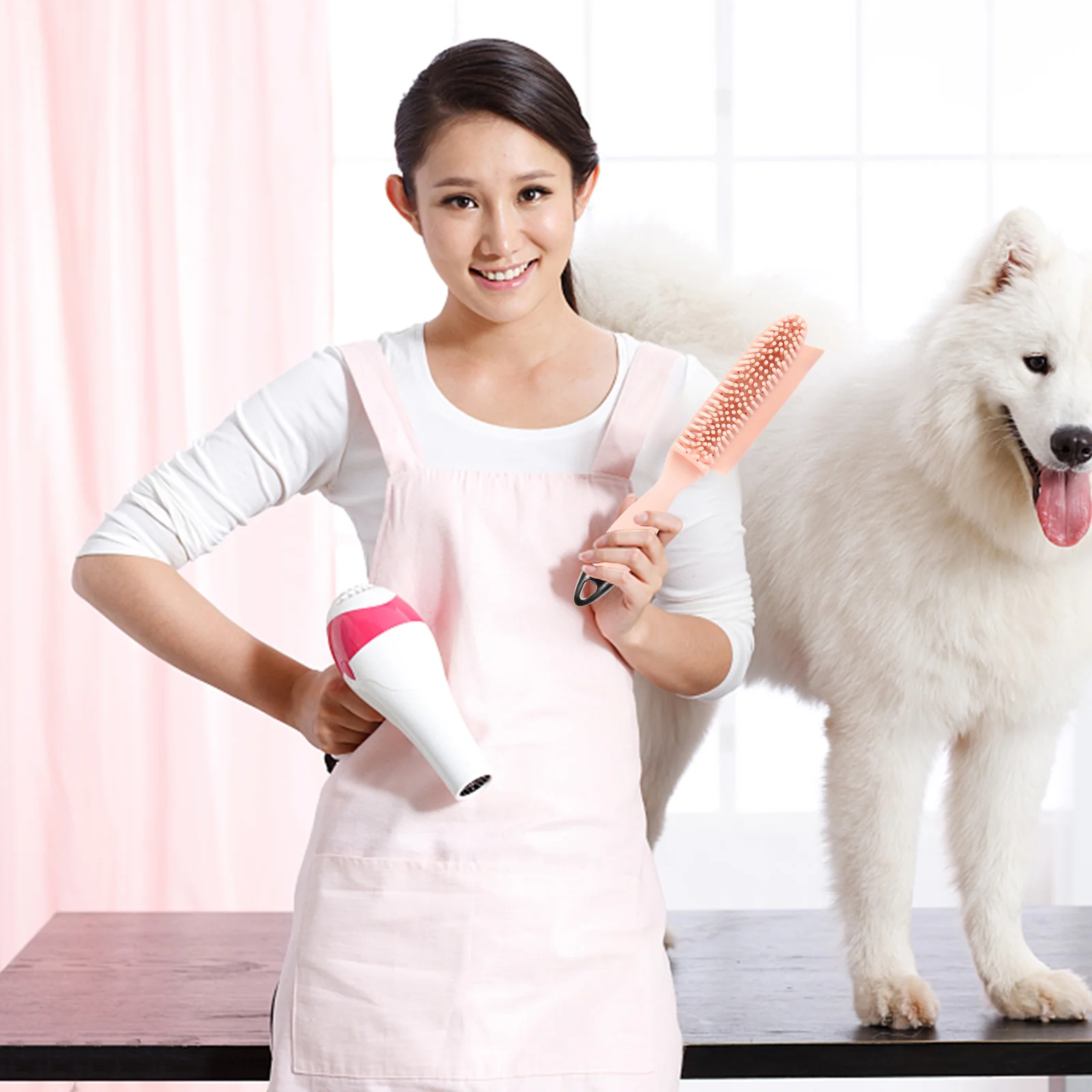 

2 Pcs Small Dog Brush Pet Hair Remover Cleaning Removal Comb Supplies Cleaner Washing