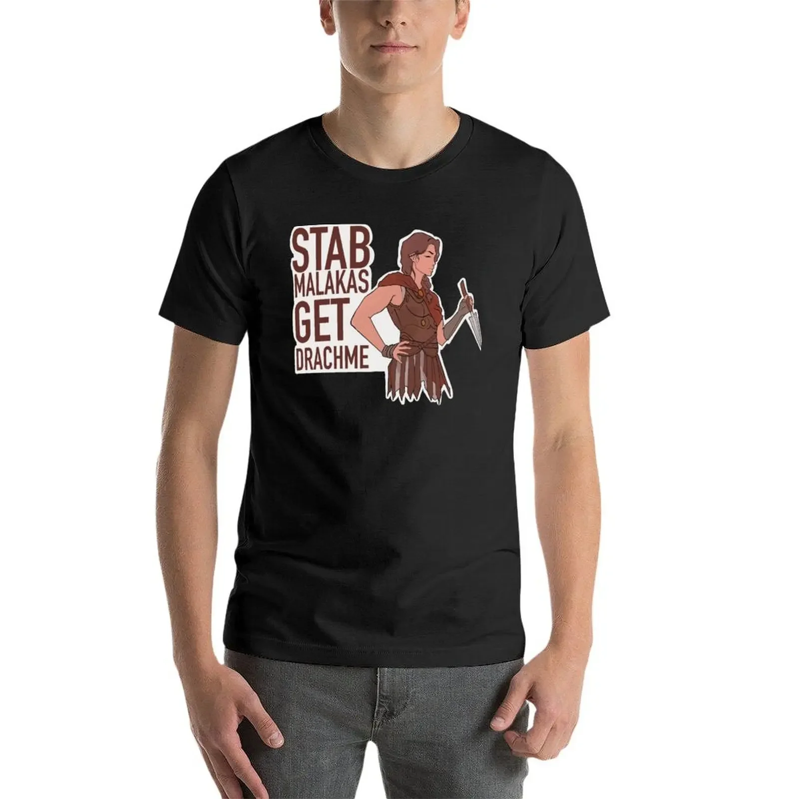 Футболка Stab Malakas Get Drachme забавная рубашка хлопковая с синим замком мужские