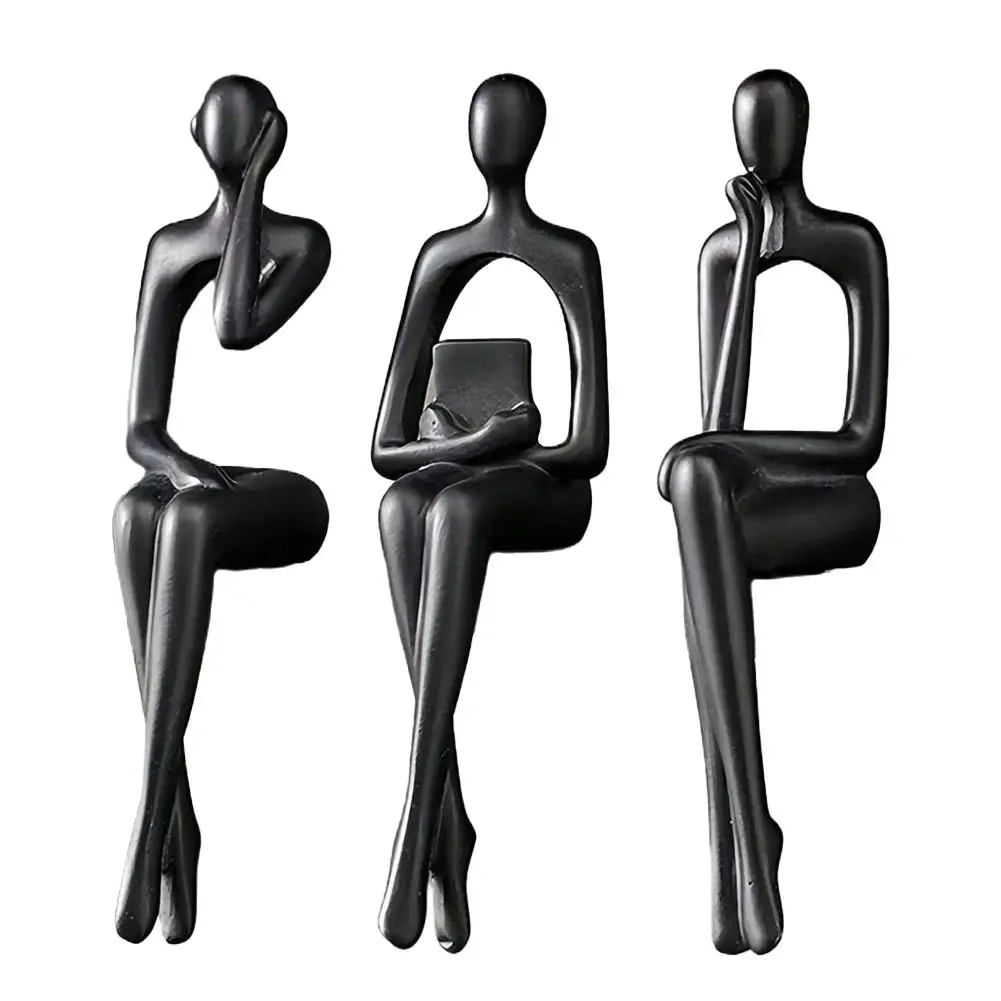 Абстрактные статуэтки из смолы, золотые/черные