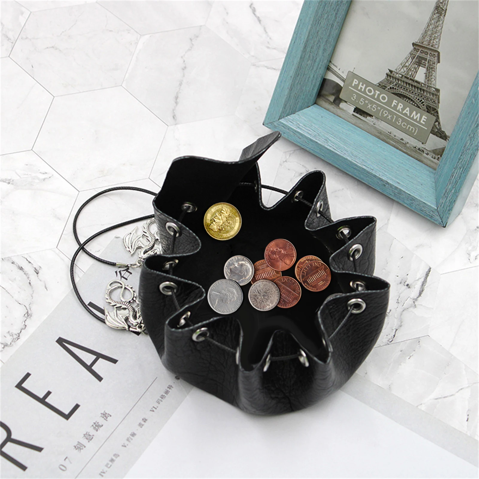 

Сумка для костей ручной работы, поднос для костей, искусственные кармашки на шнурке, кошелек для монет, сумка для хранения настольных игр, ук...