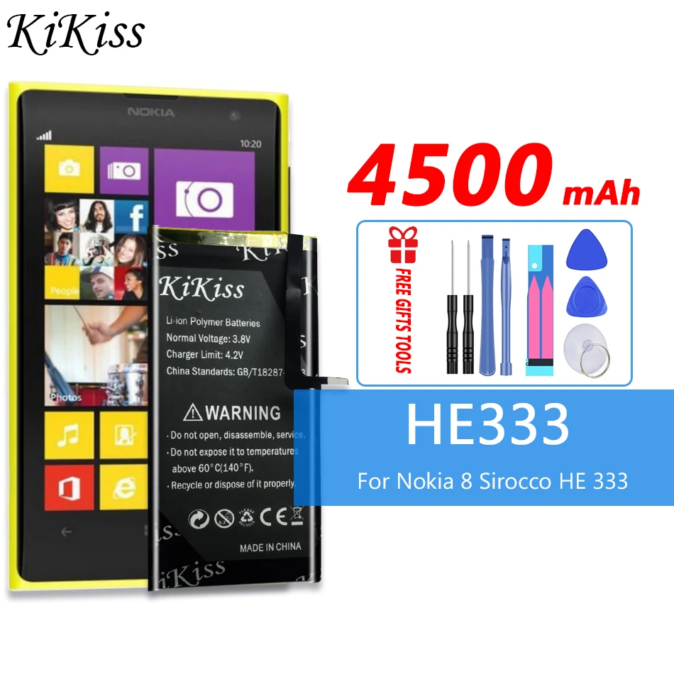 

4500mAh HE333 Battery For Nokia 8 Sirocco HE 333 Smart Mobile Phone High Capacity Battery