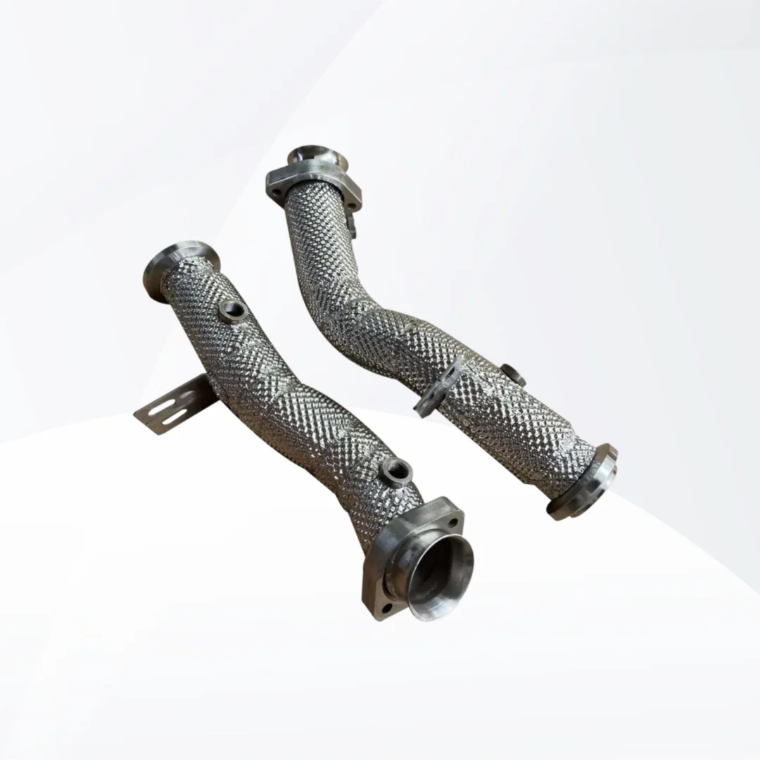 Фото Для Mercedes-Benz W205/3.0T: безкатализаторный даунпайп E43/C43/C400/C450/E400/M276, разблокированная выхлопная система №2