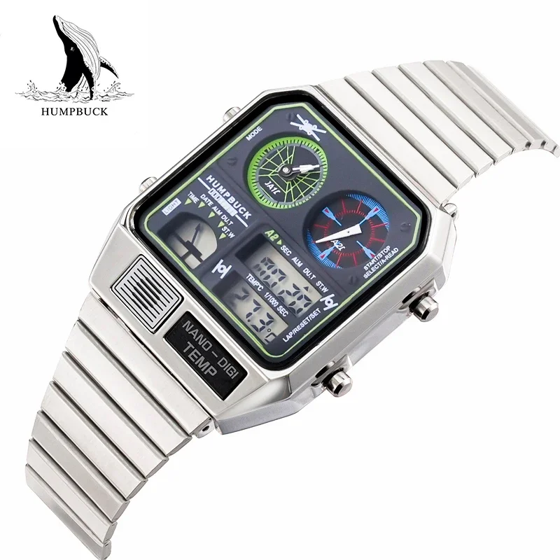 Наручные часы HUMPBUCK стильный дизайн водонепроницаемые спортивные с секундомером
