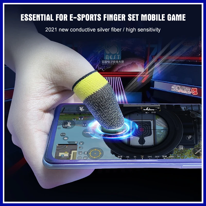 

1 Pair Gaming Finger Sleeve Breathable Fingertips For PUBG Mobile Games Touch Screen Finger Cots Cover Sensitive Mobile Touch