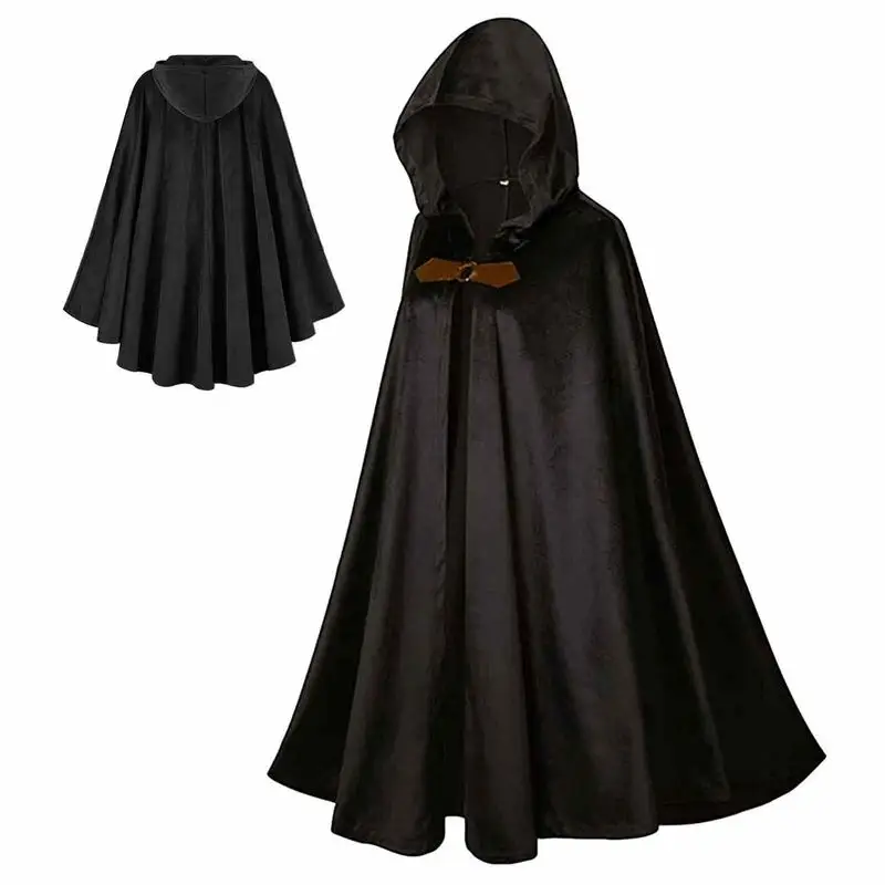 

Medieval Hood Open Front Hoodie Cape For Halloween Halloween Costume For Men Women For Nightclub Stage Performance Casual Art