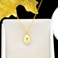 inserts golden fruit pendant necklace for women stainless steel jewelry avocado natural shell fashion charm cute summer party