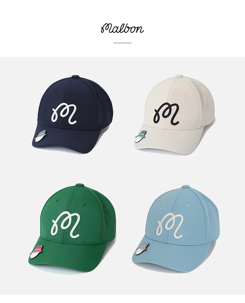 Malbon Golf Cap Men's and Women's Including Hat Holder Breathable Sunshade Sport Cap 2023 Embroidered