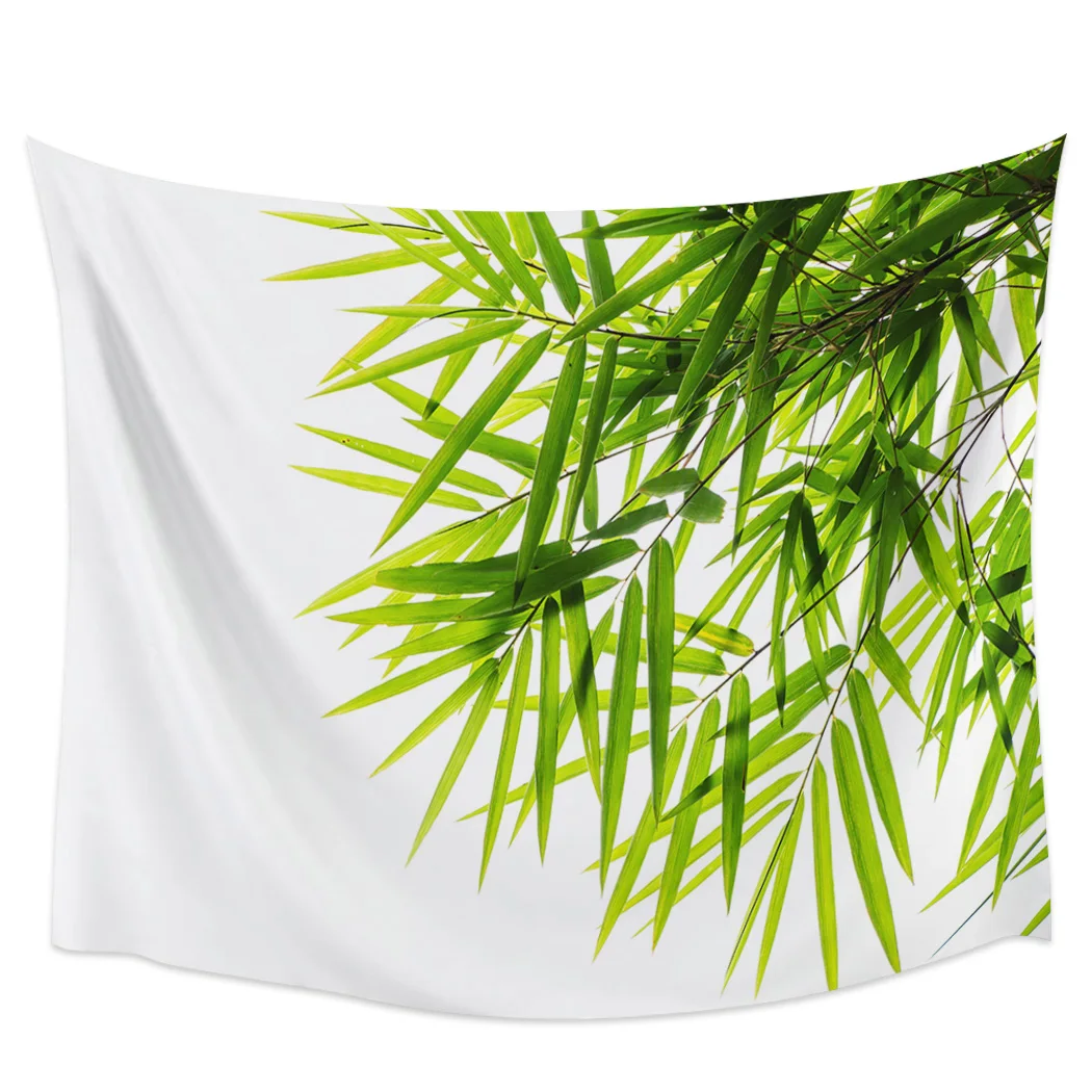 

Plant Green Bamboo Leaves Blackout Curtains Table Runner Bathroom Set Blanket Tapestry