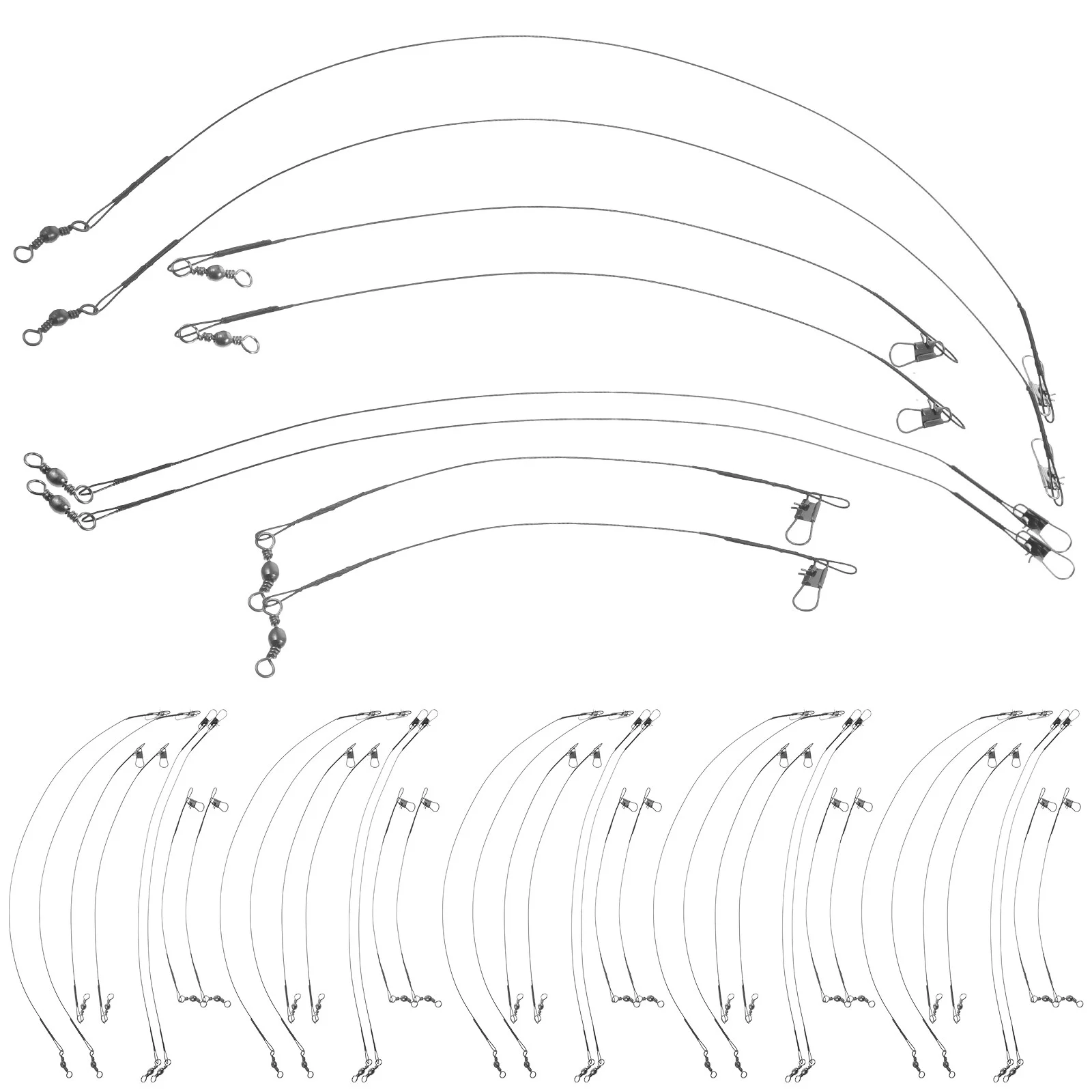 

100 Pcs Catfish Fishing Tackles Accessories Line Ribbon Salt Water Accessory Steel Wire Leader Fly