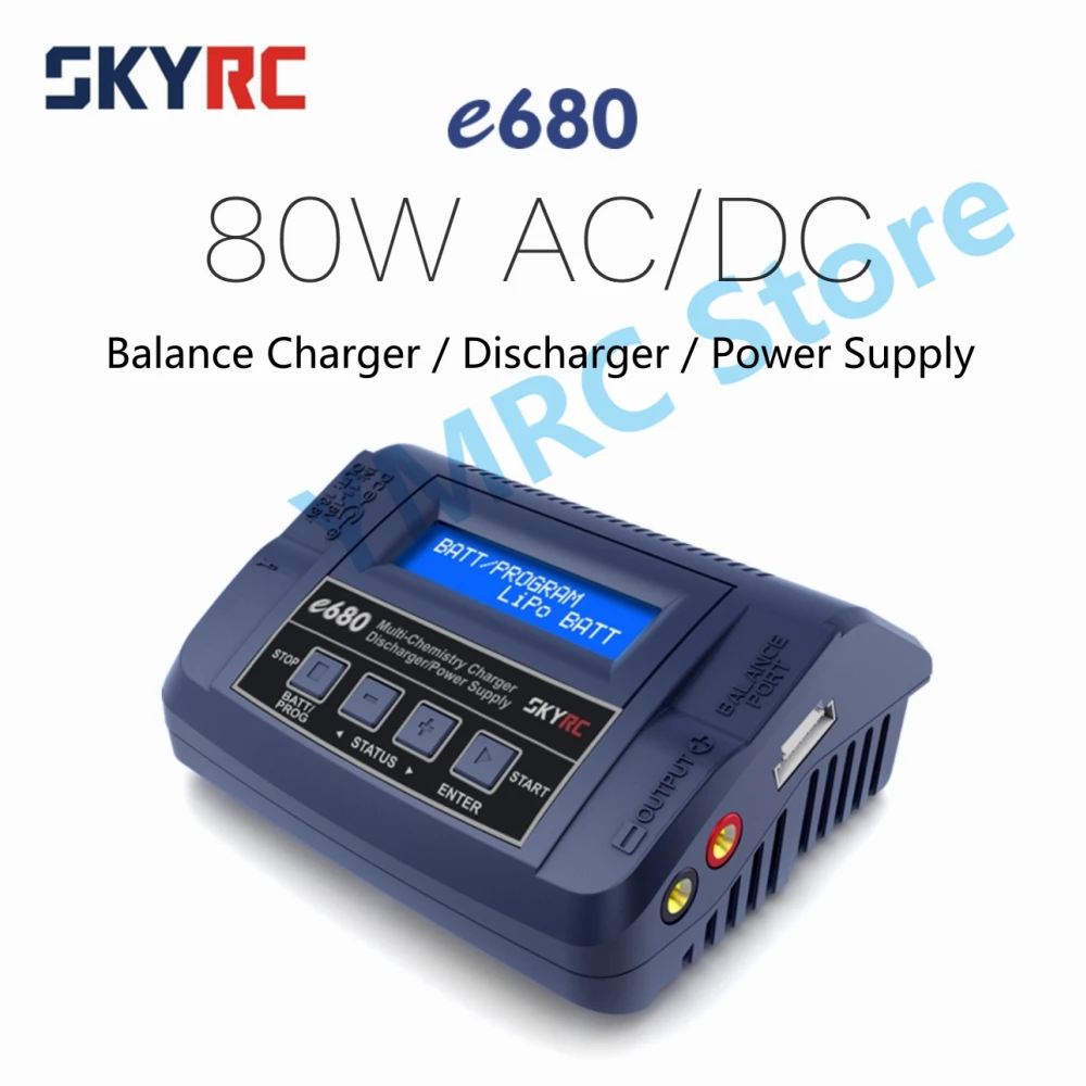

SKYRC e680 80W 8A AC/DC Smart Balance Charger Discharger with 1 To 8 Cable for 1-6S LiPo Li-ion LiFe NiCd NiMH PB Battery