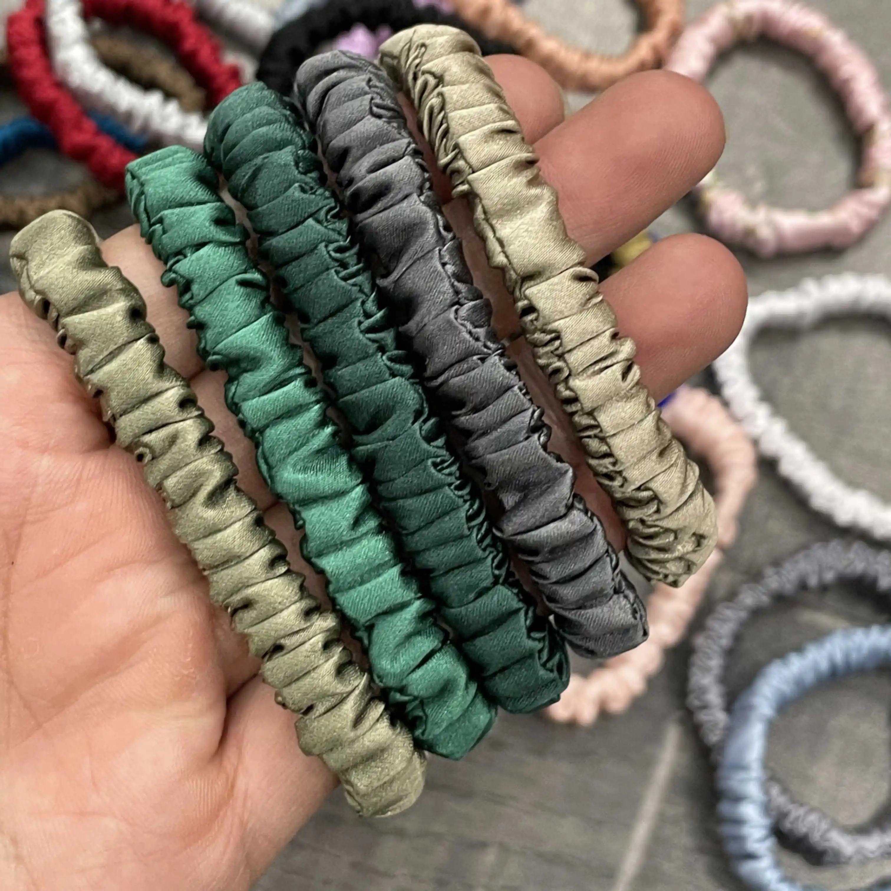 Резинки для волос ручной работы из 100% натурального шелка тутового шелкопряда, женские аксессуары для волос для девочек, однотонные натуральные резинки для волос 2 см