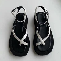 thick soled toe clamped sandals for women wearing sandals in summer fairy wind sponge cake beach shoes