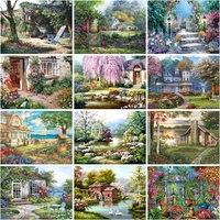 chenistory oil painting by number scenery drawing on canvas gift diy pictures by numbers landscape kits handpainted home decor