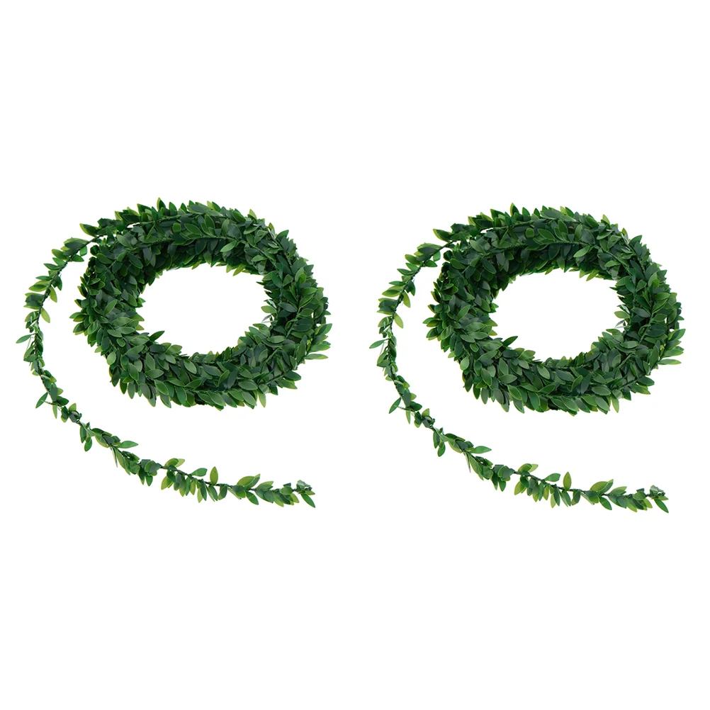 

2 Pcs Artificial Wreath Wedding Decoration Cake Decorating Foliage Vines Home Decoration Artificial Leaves Vine Leaves