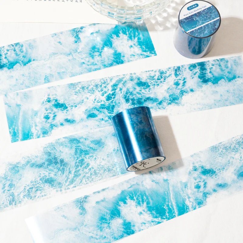 12 упаковок/лот декоративная свежая ПЭТ-лента серии Wave Sea Echo