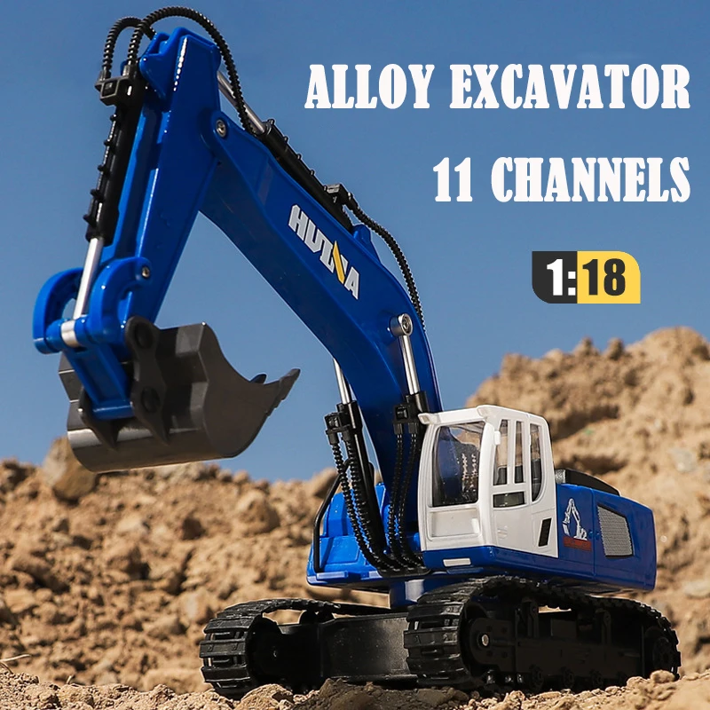 HUINA 1:16 RC Excavator Vehicle Electric Large Model Alloy Excavator Hook Machine 11 Channel Engineering Vehicle Toy Boy Gift