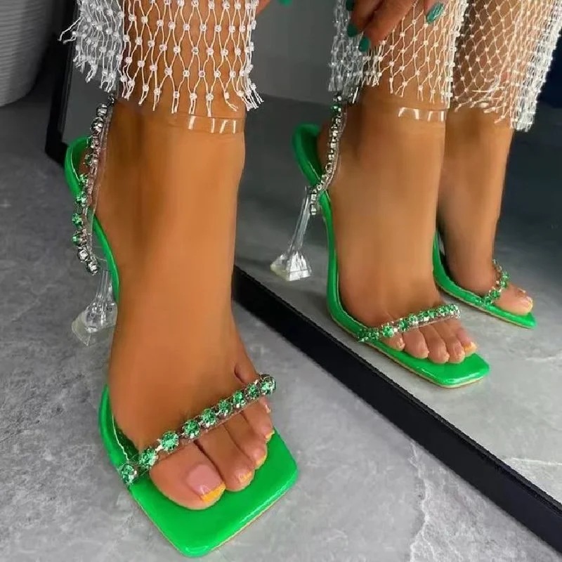 

2022Gladiator Sandals Women Shoes Sexy Crystal High Heels Sandals Summer Party Pumps Dress Shoes Buckle Strap Sandals for Women