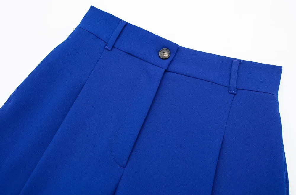 TRAF Women Shorts Summer Fashion Front Pleats Vintage High Waist Zipper Fly Female Casual Harajuku Short Pants Mujer