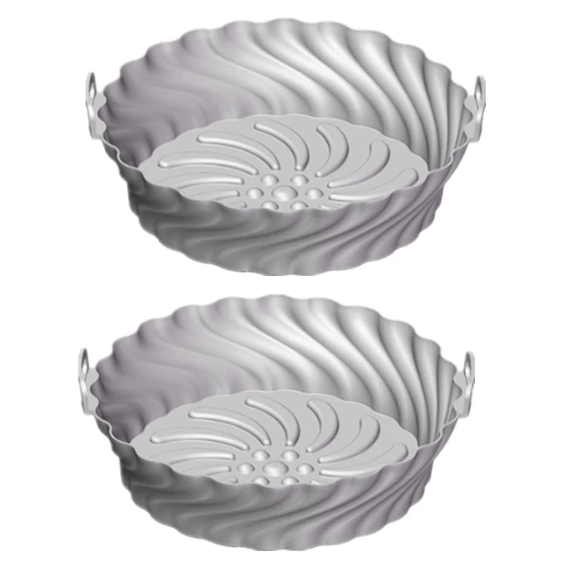 

8.5Inch/21.6Cm Heat Resistant Air Fryer Silicone Pot Reusable Air Fryer Liners Air Fryer Basket Non-Stick Basket