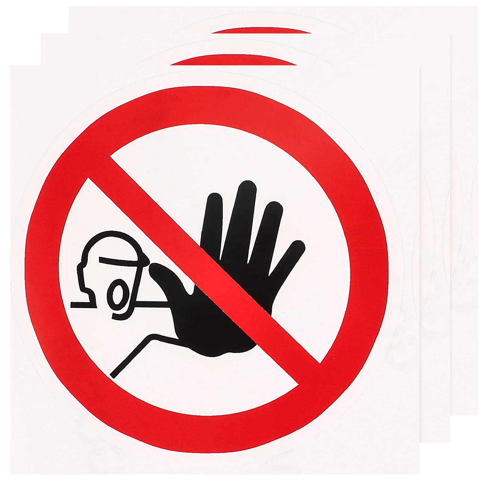

3pcs Entrance Label Stickers Entrance Hand Warning Signs Peel Round Vinyl Decals