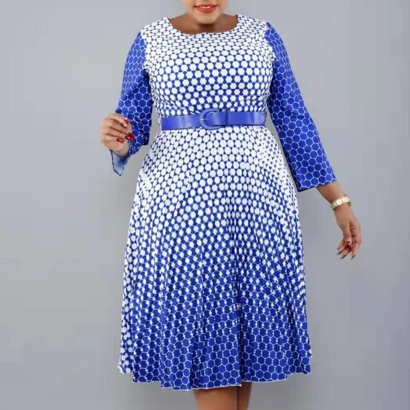 

Африканские платья для женщин, африканская одежда, весна-лето, новинка, женское офисное платье с круглым вырезом, женское элегантное платье