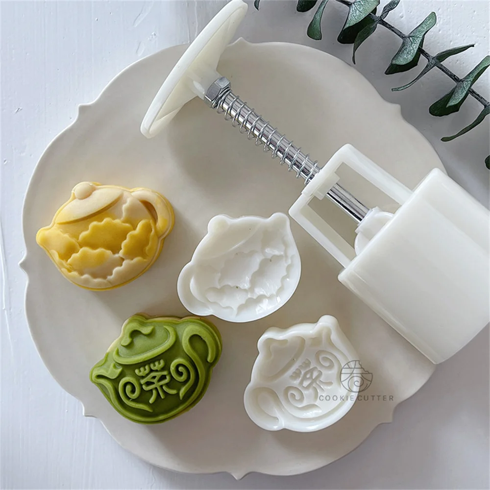 

Инструмент ручной для выпечки, Бытовая утварь 5,7*4,7 см, инструмент ручной для выпечки под давлением, форма для выпечки, чайник, луна, торт, форма для лунного торта 50 г