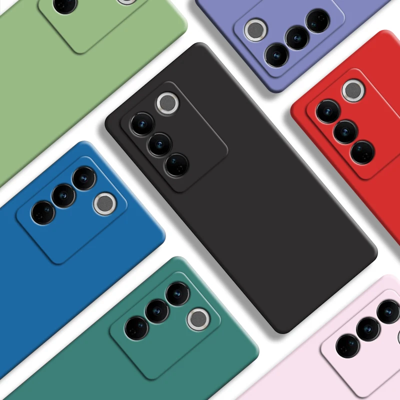 

For Vivo V27E Case For Vivo V23 V25 V27 Pro V25E V27E Cover 6.62 inch New Liquid Silicone Shockproof Bumper For Vivo V27E Fundas