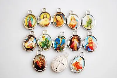 

Cross 15mm Resin 100Pcs Golden Silver Medals Charms Religious Findings Crafts Wholesale Enamel Crosses Pendants