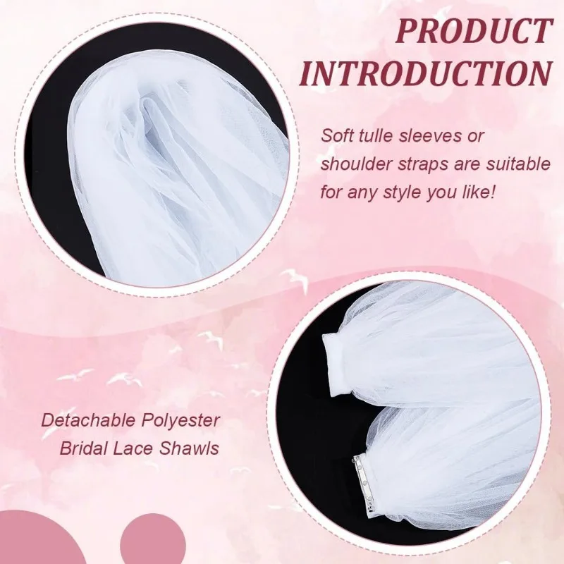 1 Шт. Съемная Белая Фата Из Тюля 90 См Для Невесты Coozie Прозрачные Пышные Тюлевые