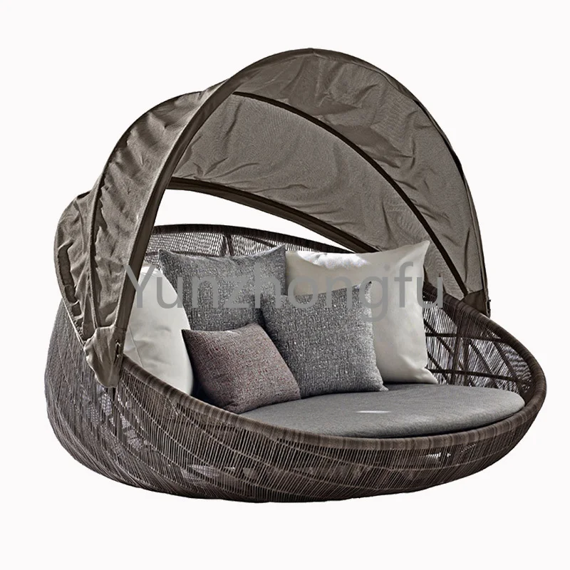 Outdoor bed sofa, Nordic swimming pool, lounge chair, villa,