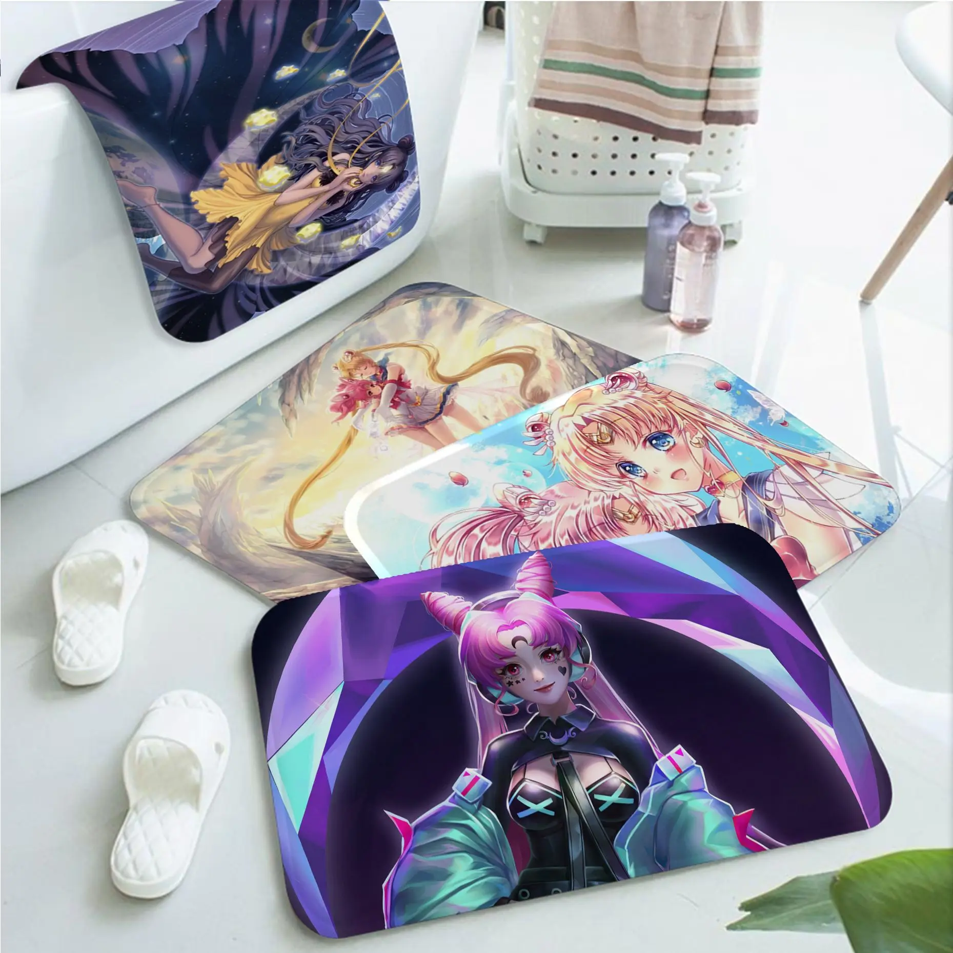 

BANDAI Sailor Moon Floor Carpet Non-Slip Laundry Room Mat Laundry Decor Balcony Child Living Room Doormat Area Rug