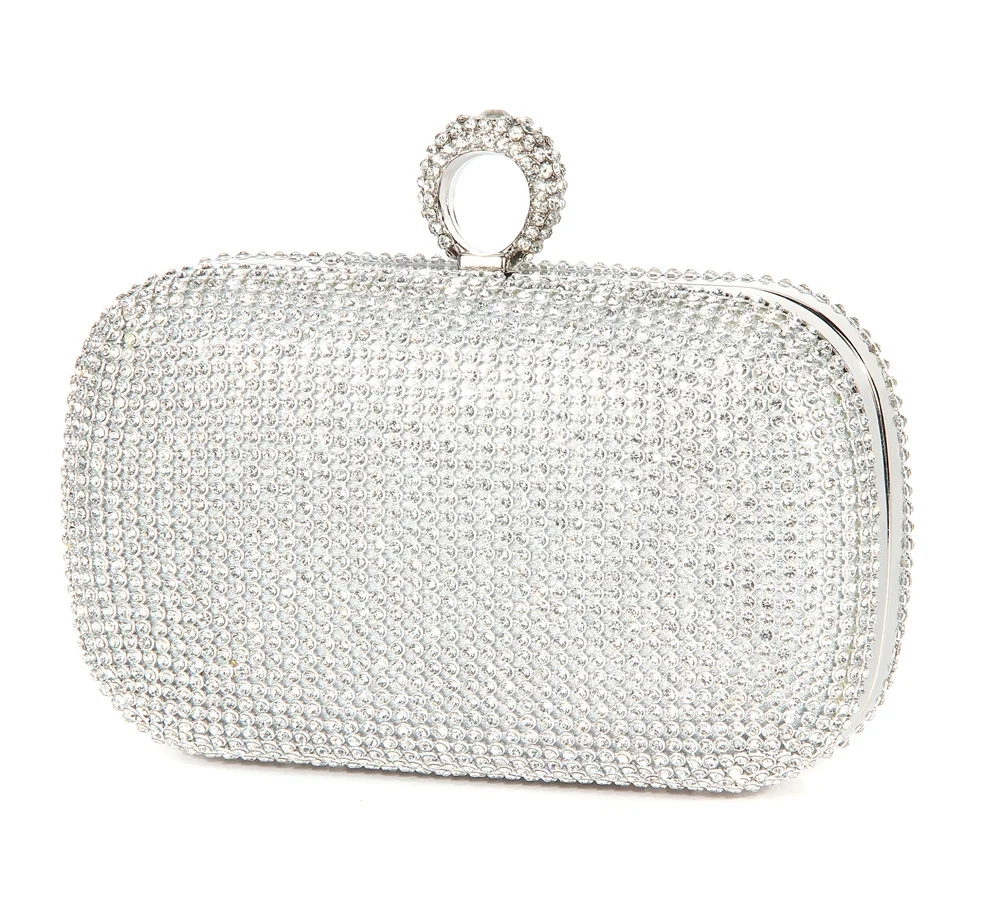 

New Fashion Women Evening Bags Diamond Studded Wedding Party Clutches Purses With Chain Shoulder Handbag Bag Silver/Gold/Black