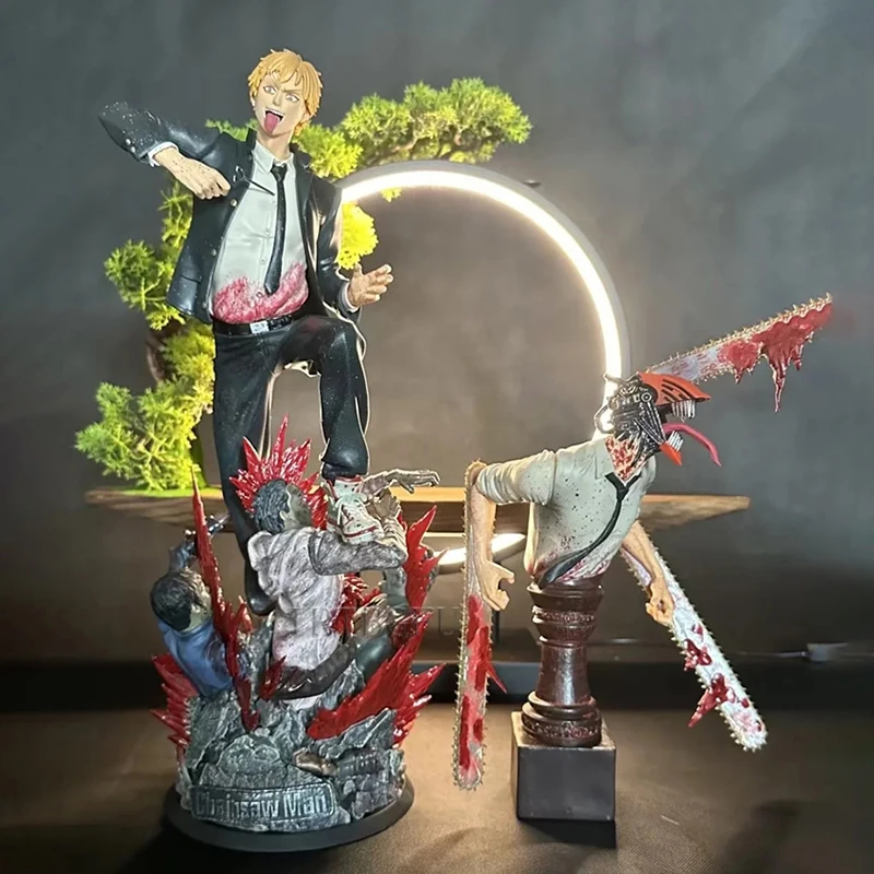 

Anime Chainsaw Man Figure Denji Demon Hunter Double headed statue PVC Action Figure Collection Statue Model Toys Doll Kids Gifts