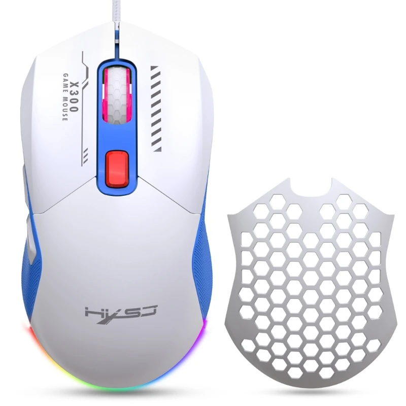 Проводная игровая мышь USB Wire RGB Gaming Ultralight Honeycomb Mouse 7200DPI Программируемая игровая мышь для компьютера PC